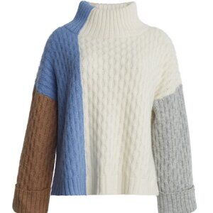 NWOT | Eleven Six Celia Colorblocked Cable Knit Sweater | XS/S
